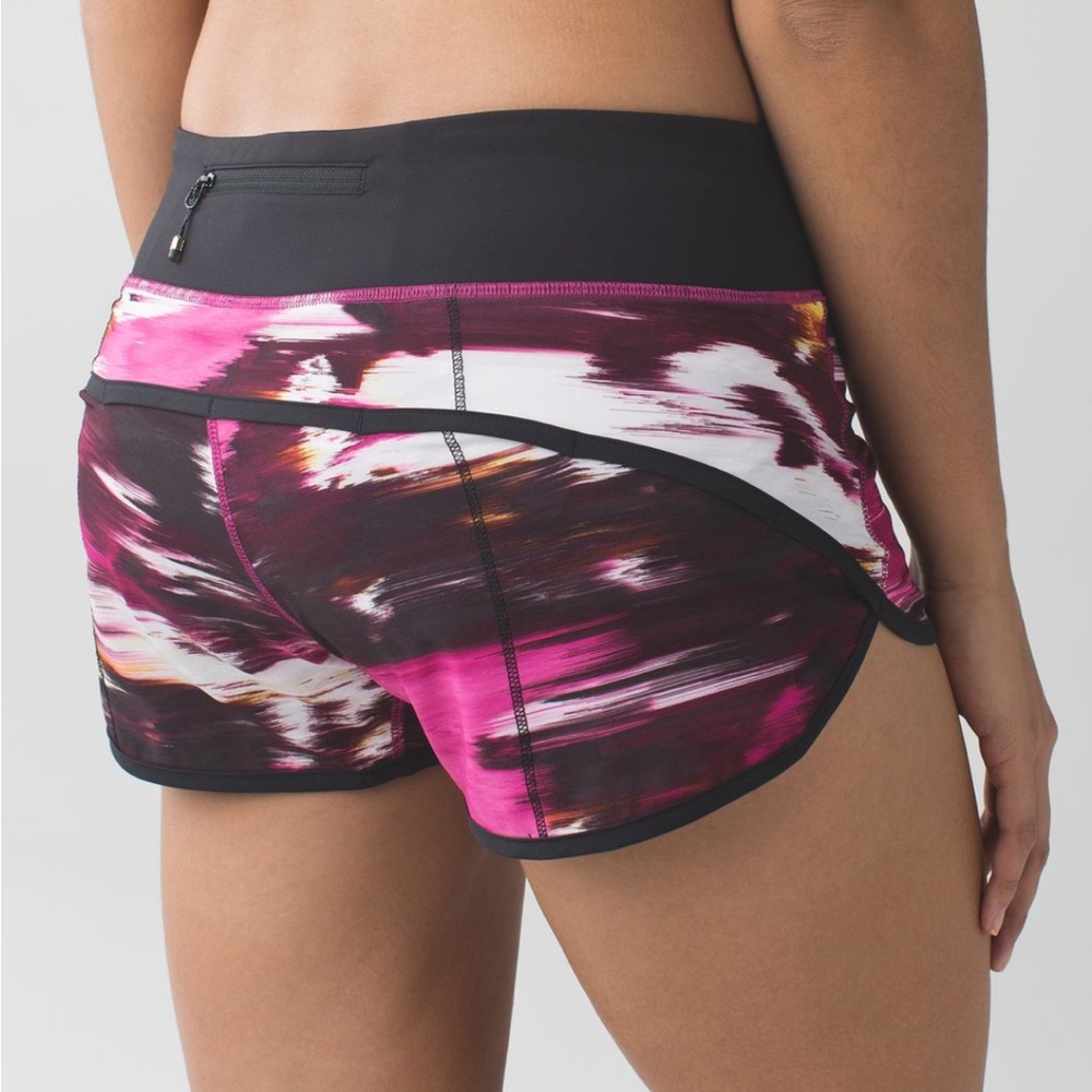 Lululemon Women's Pink & Black Print Athletic Shorts